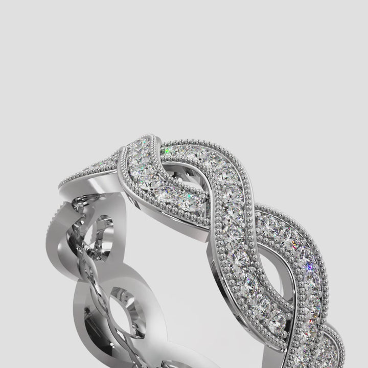 Woven Band Lab Grown Diamond Eternity Ring 0.70 ctw