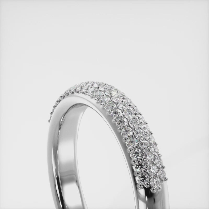 Triple Row Lab Diamond Pave Ring 1.04 ctw