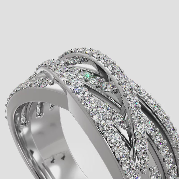 Captivating Woven Band Anniversary Ring 0.65 ctw