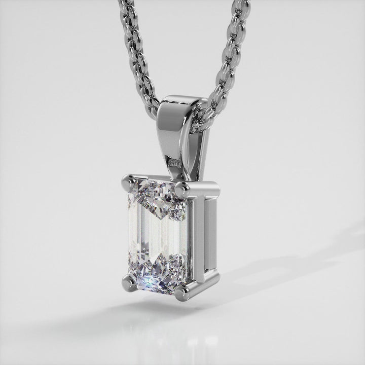 Emerald Cut Lab Diamond Pendant 0.75 ctw