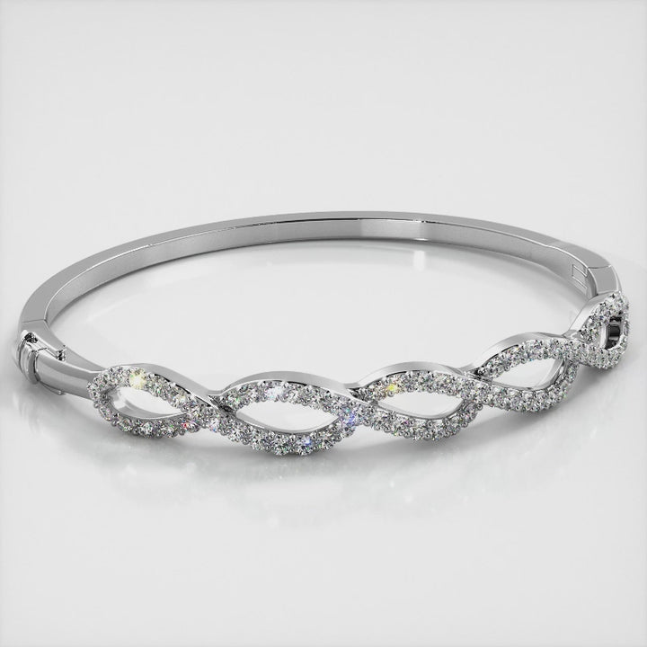 Lab Diamond Woven Rope Bangle 2.11 ctw