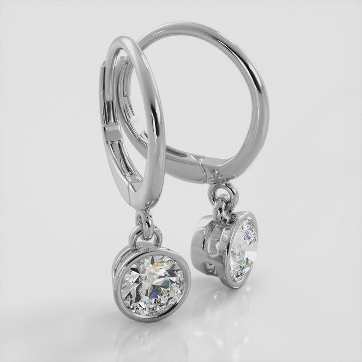 Bezel Set Lab Diamond Drop Earrings 0.32 ctw