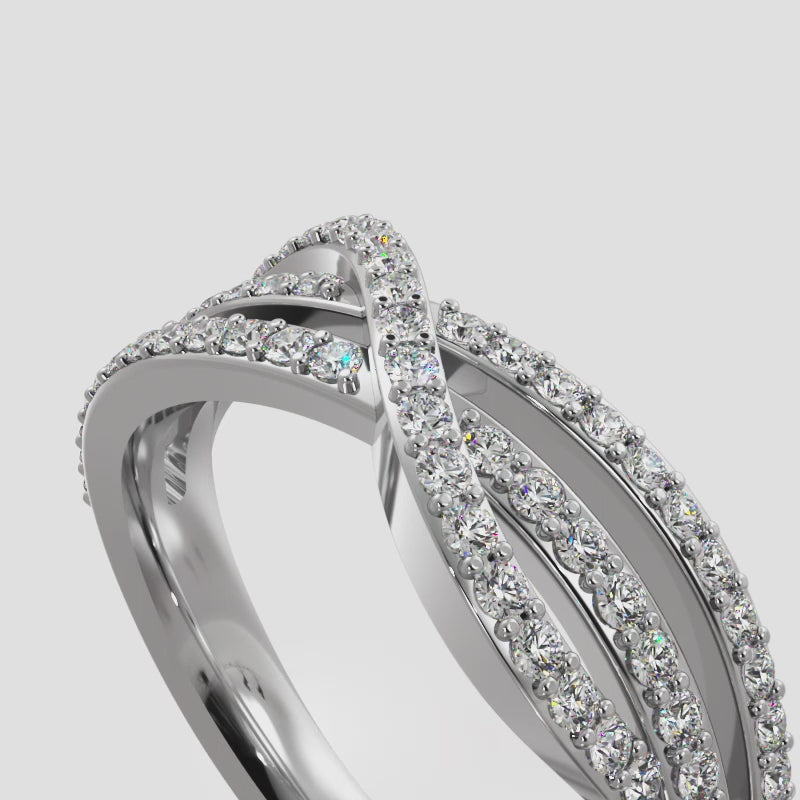 Dazzling Three Row Anniversary Ring 0.46 ctw