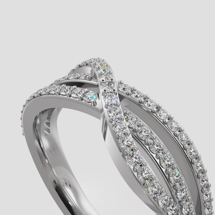 Dazzling Three Row Anniversary Ring 0.46 ctw