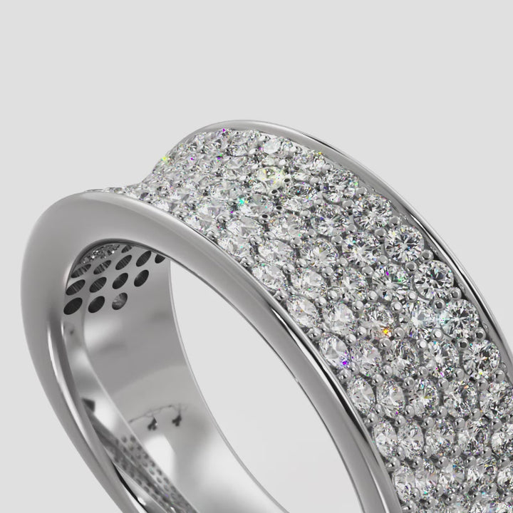 Exquisite Pave Anniversary Ring 1.09 ctw