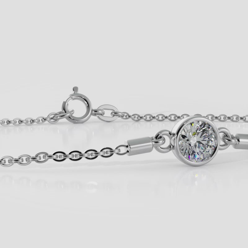 Solitaire Brilliant Round Lab Diamond Bracelet 0.50 ctw