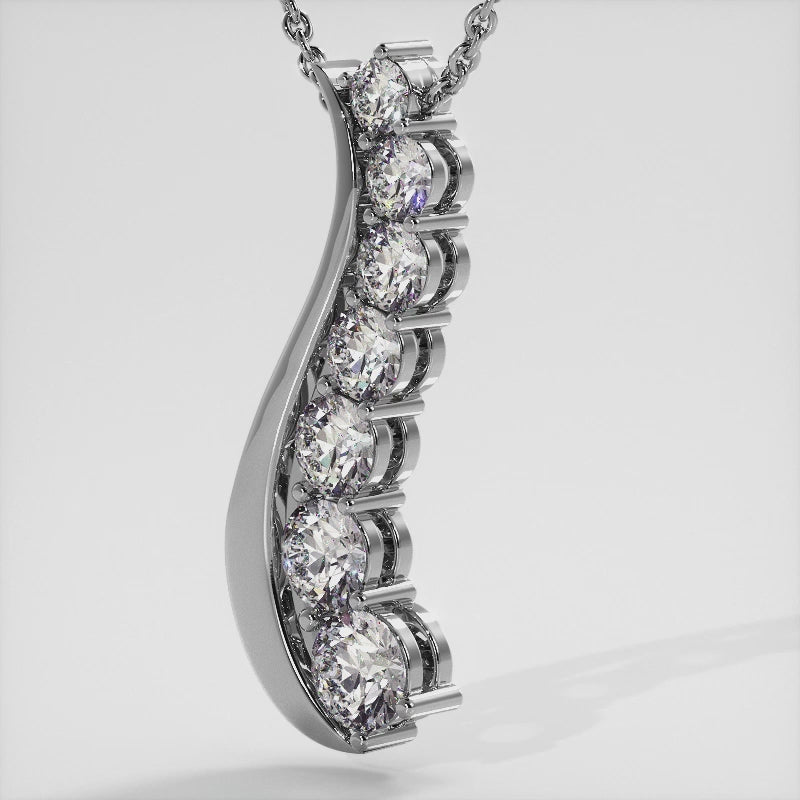 Solid Curve Diamond Journey Necklace 0.45 ctw