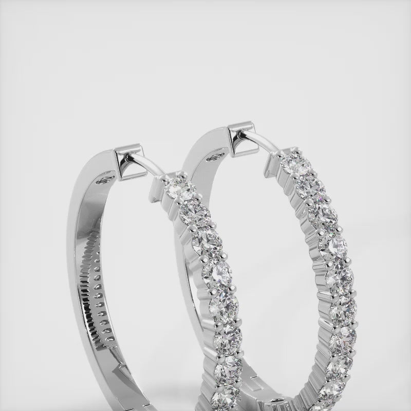 Must Have Lab Diamond Hoop Earrings 0.80 ctw