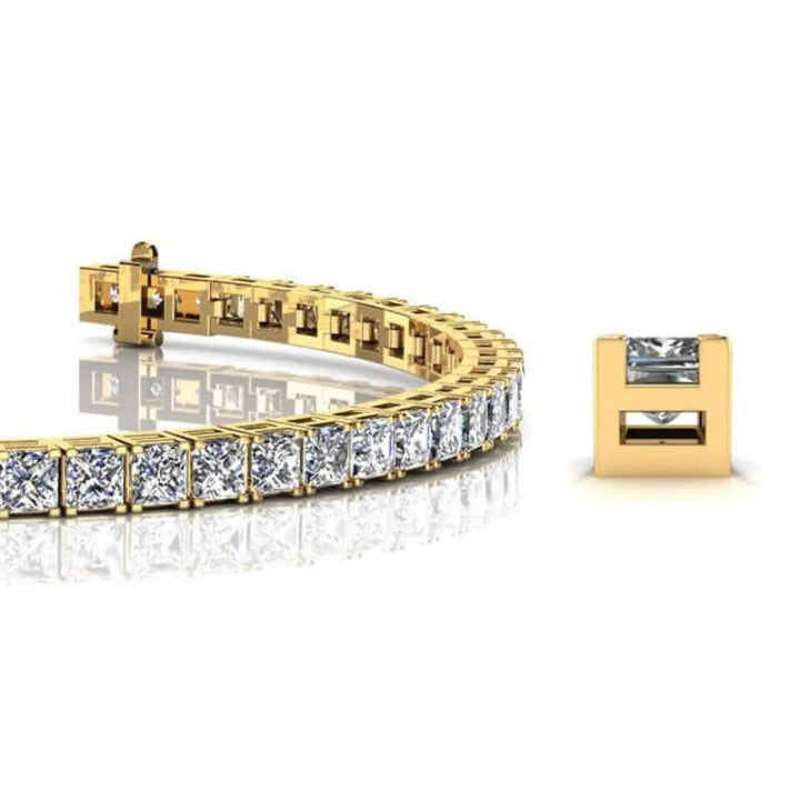 Princess Cut Lab Tennis Bracelet 4.05 ctw - PUREFINEJEWELRY