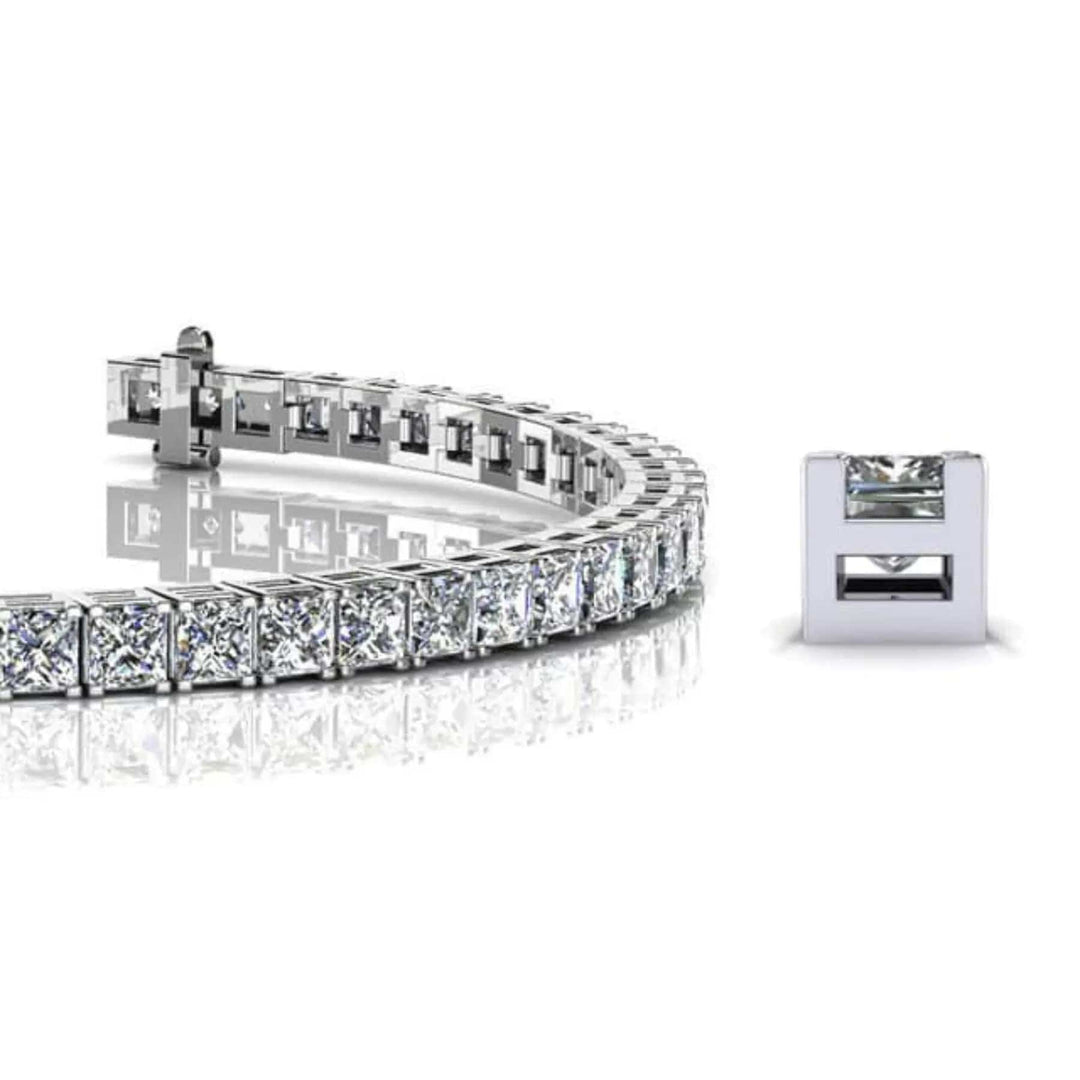 Princess Cut Lab Tennis Bracelet 4.05 ctw - PUREFINEJEWELRY