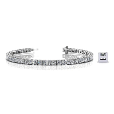 Princess Cut Lab Tennis Bracelet 4.05 ctw - PUREFINEJEWELRY