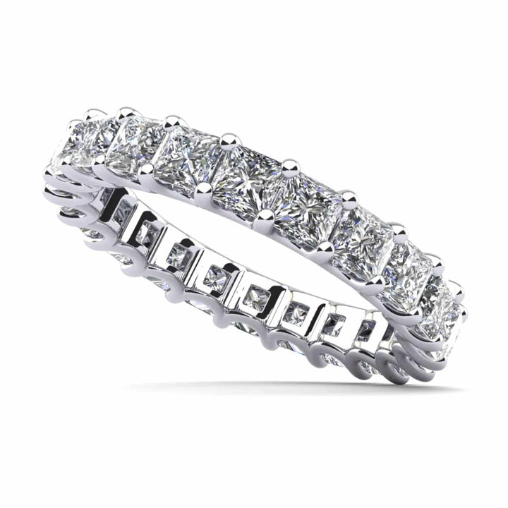 Princess Cut U Shape Eternity Ring 2.38 ctw - PUREFINEJEWELRY