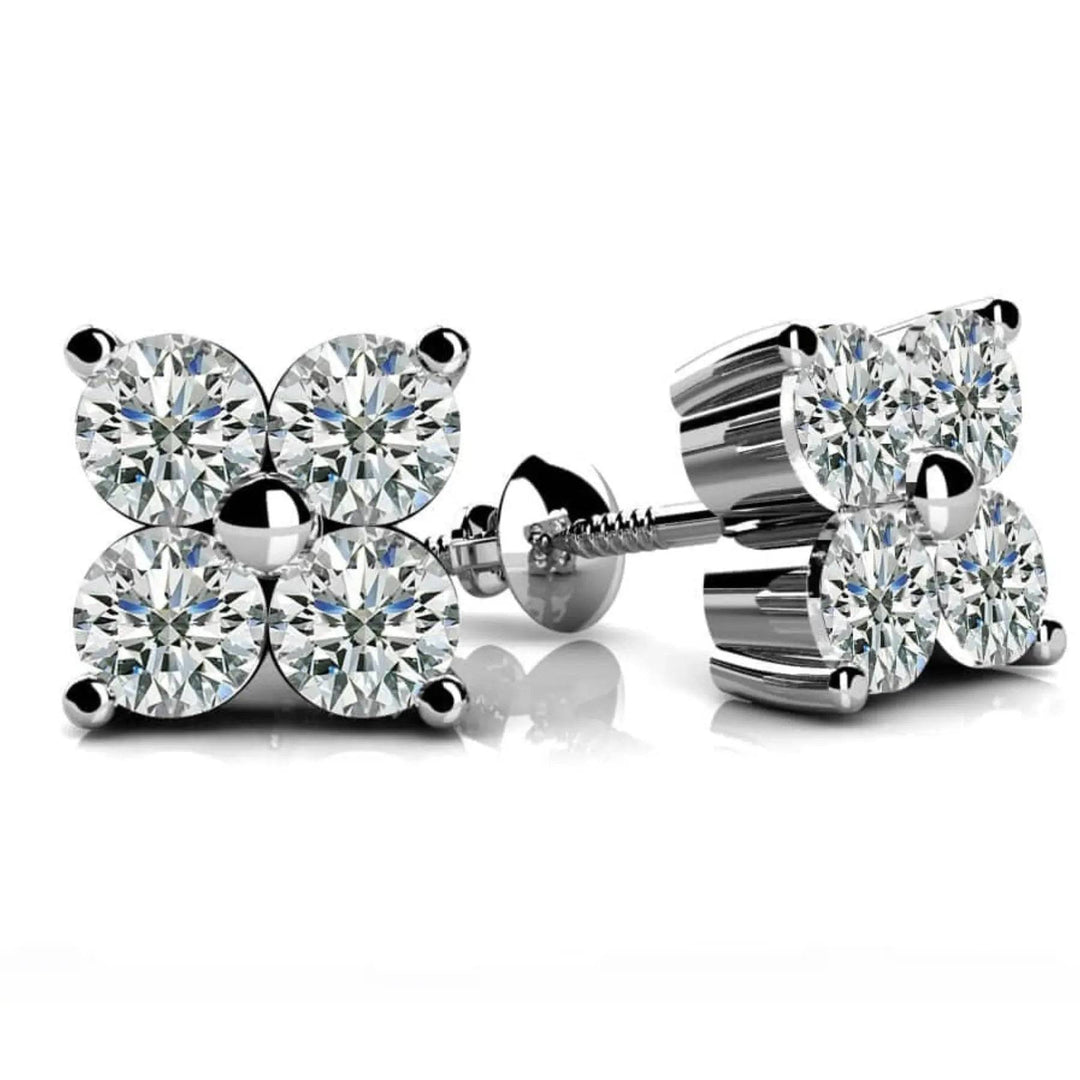 Quad Block Lab Grown Diamond Studs 0.72 ctw - PUREFINEJEWELRY