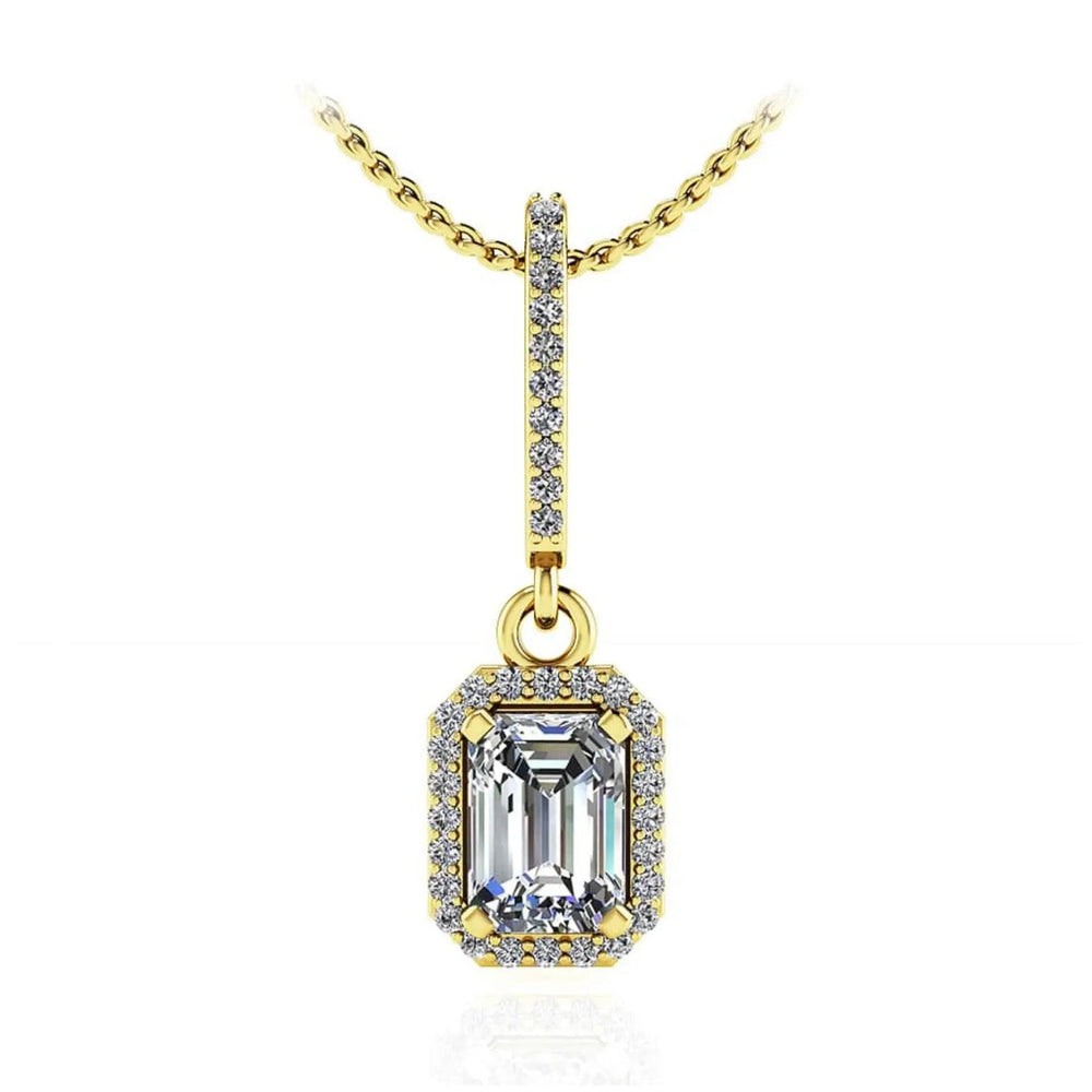 Ravishing Emerald Cut Diamond Pendant 0.65 ctw - PUREFINEJEWELRY