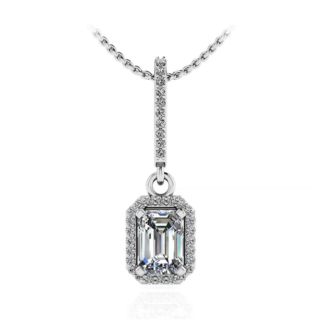 Ravishing Emerald Cut Diamond Pendant 0.65 ctw - PUREFINEJEWELRY