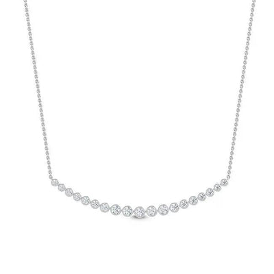 Round Bezel Line Pendant Lab Diamond 0.50 ctw - PUREFINEJEWELRY