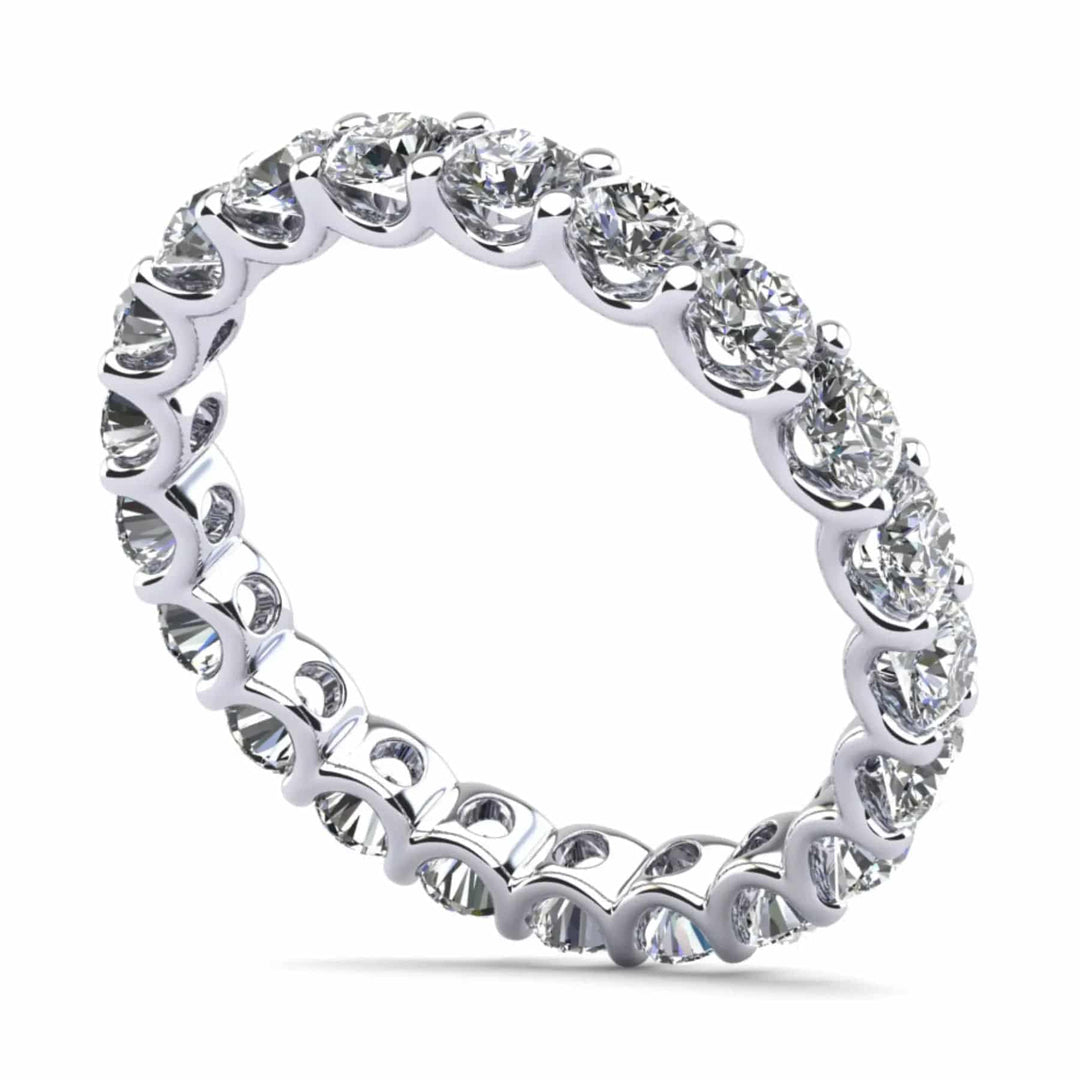 Round U Shape Lab Diamond Eternity Ring 1.44 ctw - PUREFINEJEWELRY