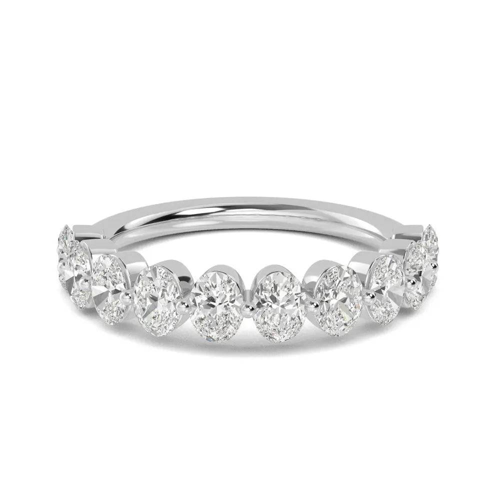 Semi Eternity Oval Cut Lab Grown Diamond 1.29 ct - PUREFINEJEWELRY