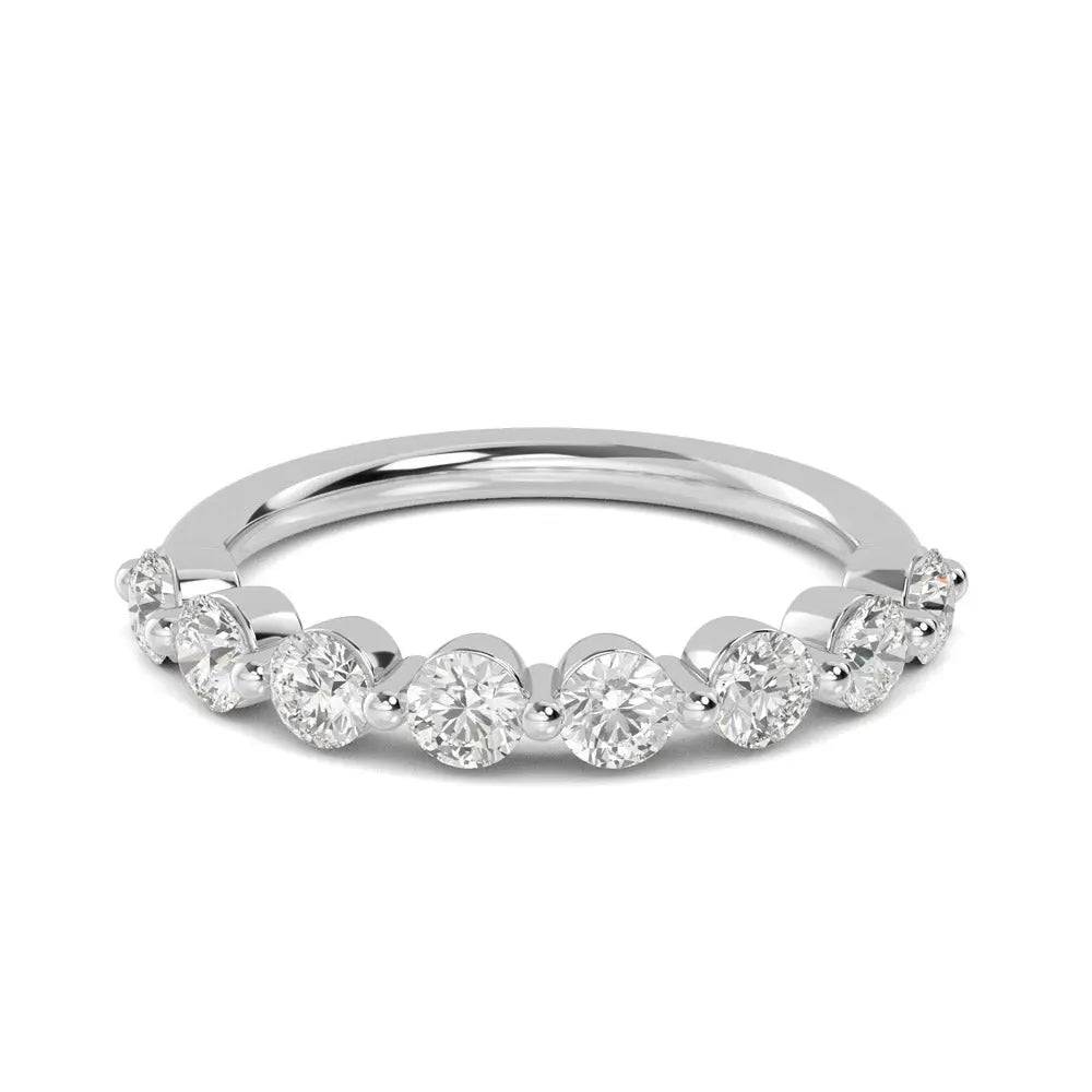 Semi Eternity Ring Lab Grown Diamond 0.80 ct - PUREFINEJEWELRY