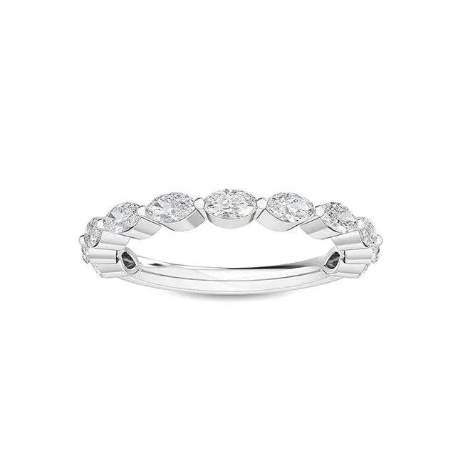 Semi Eternity Ring Marquise Lab Diamond 0.66 ct - PUREFINEJEWELRY