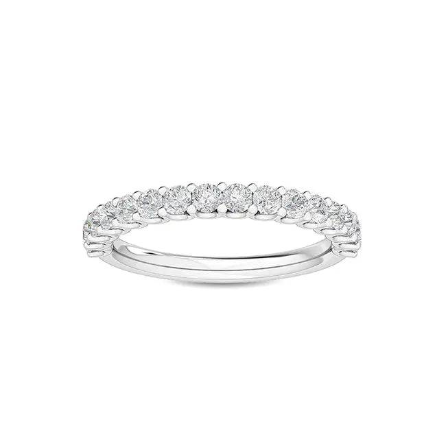 Semi Eternity Ring Round Lab Grown Diamond 0.55 ct - PUREFINEJEWELRY