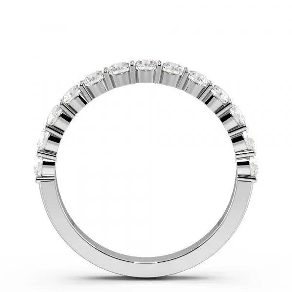 Semi Eternity Ring Round Lab Grown Diamond 0.70 ct - PUREFINEJEWELRY