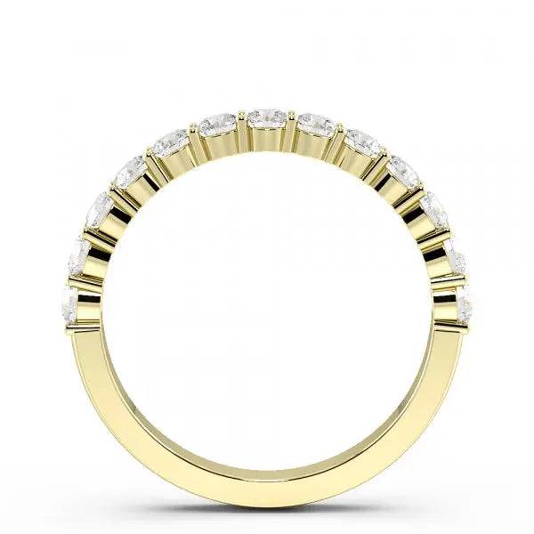 Semi Eternity Ring Round Lab Grown Diamond 0.70 ct - PUREFINEJEWELRY