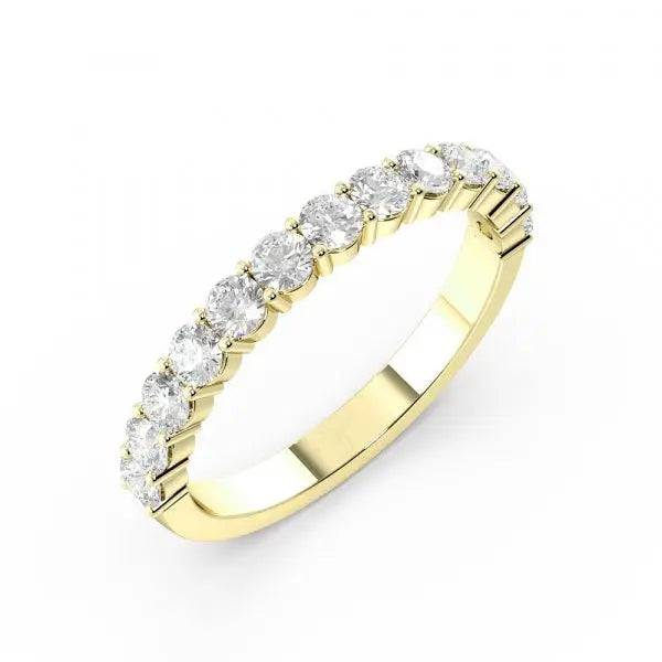 Semi Eternity Ring Round Lab Grown Diamond 0.70 ct - PUREFINEJEWELRY