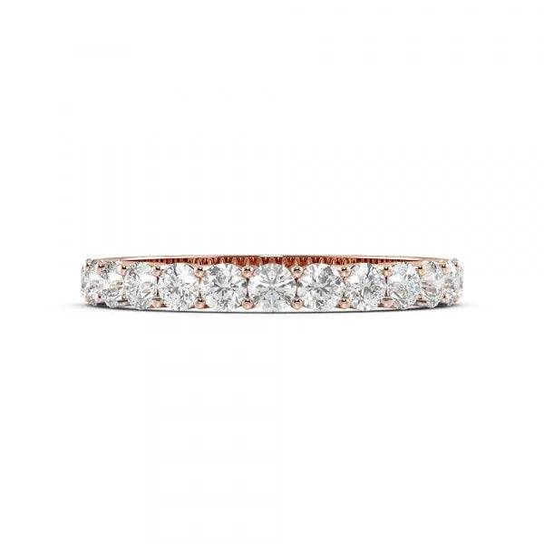 Semi Eternity Ring Round Lab Grown Diamond 0.70 ct - PUREFINEJEWELRY