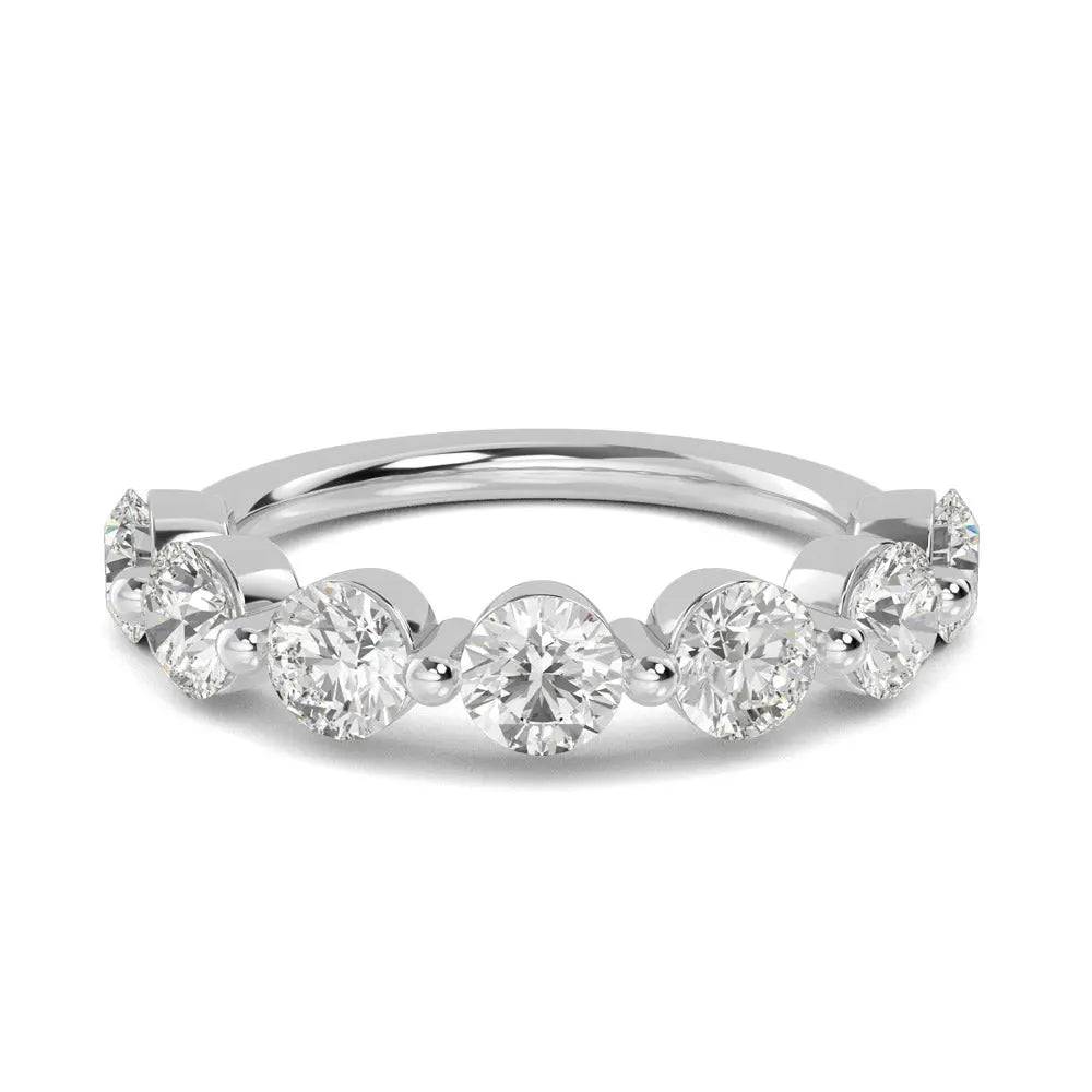 Semi Eternity Ring Round Lab Grown Diamond 1.75 ct - PUREFINEJEWELRY