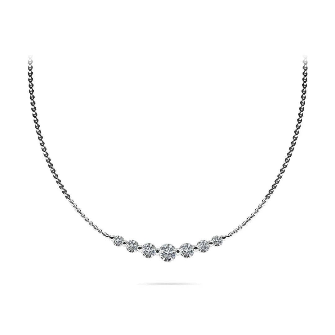 Seven Stone Graduated Chain Necklace 0.88 ctw - PUREFINEJEWELRY