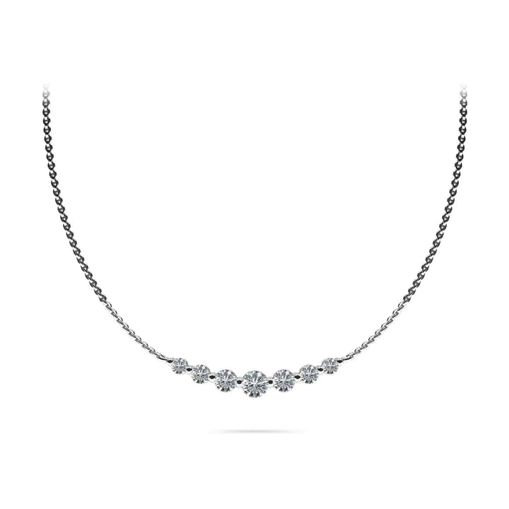 Seven Stone Graduated Chain Necklace 0.88 ctw - PUREFINEJEWELRY