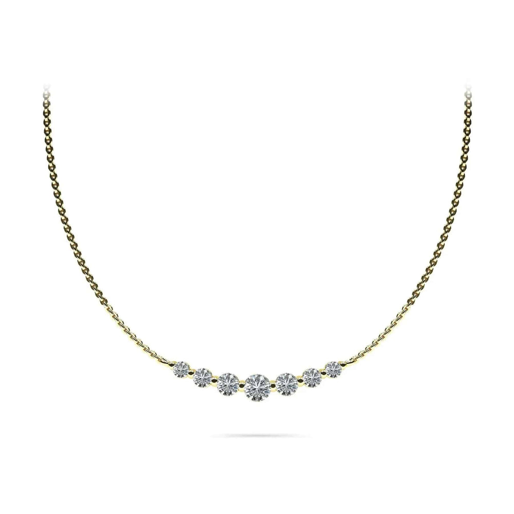 Seven Stone Graduated Chain Necklace 0.88 ctw - PUREFINEJEWELRY