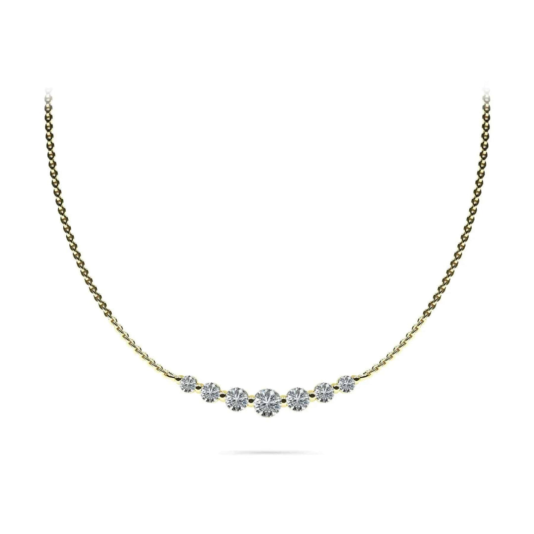 Seven Stone Graduated Chain Necklace 0.88 ctw - PUREFINEJEWELRY