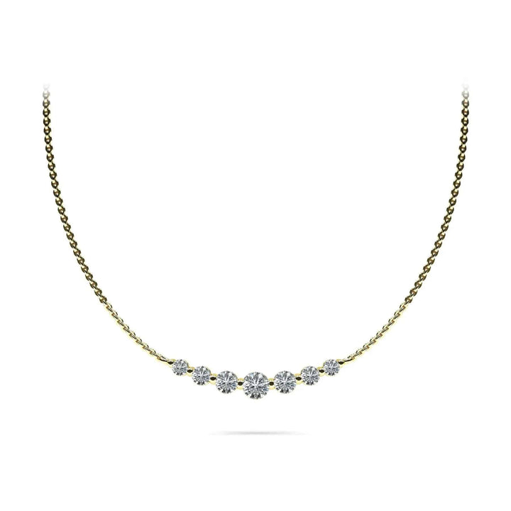 Seven Stone Graduated Chain Necklace 0.88 ctw - PUREFINEJEWELRY