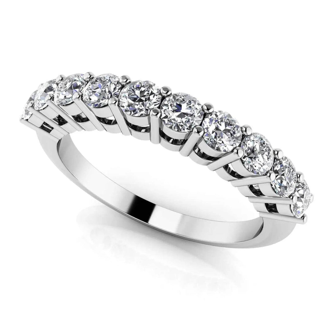 Share Prong Lab Diamond Semi Eternity Ring 0.60 ctw - PUREFINEJEWELRY