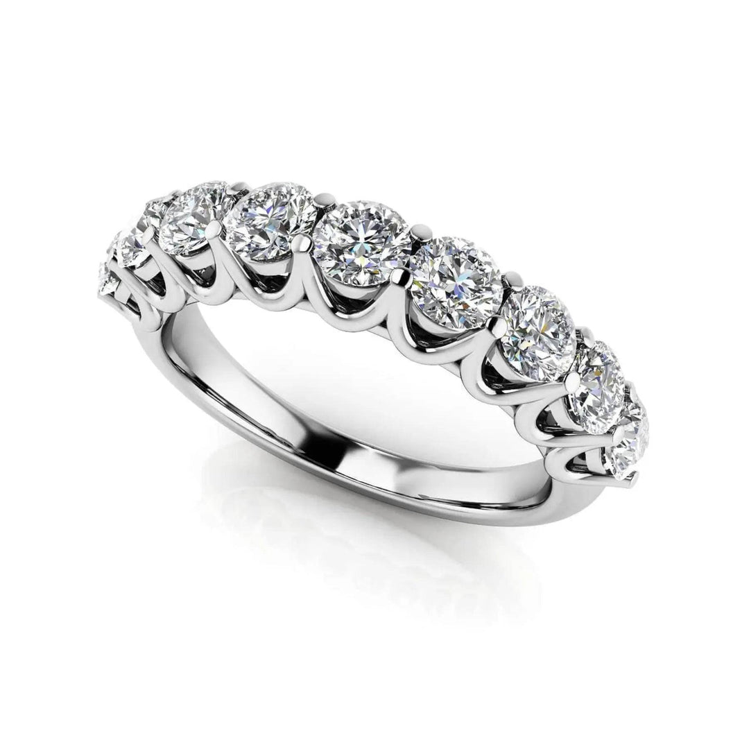 Shared Prong Lab Diamond Semi Eternity Ring 1.00 ctw - PUREFINEJEWELRY