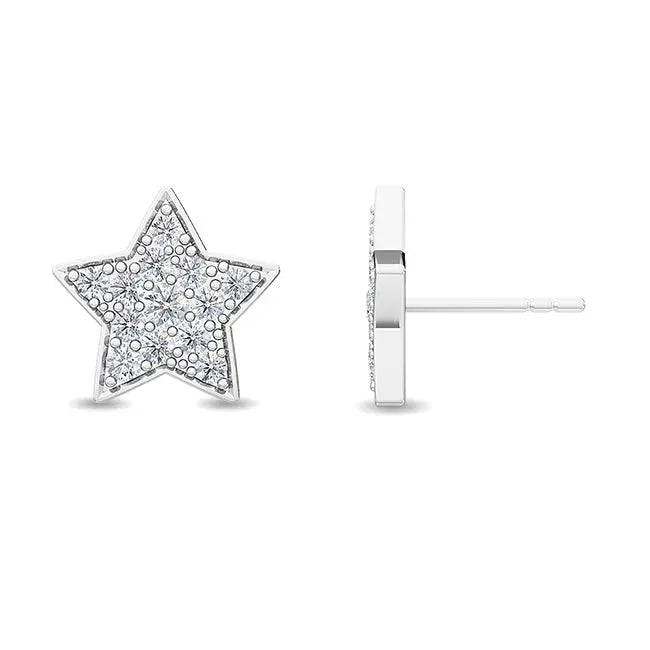 Star Stud Earrings Lab Grown Diamond 0.40 ctw - PUREFINEJEWELRY