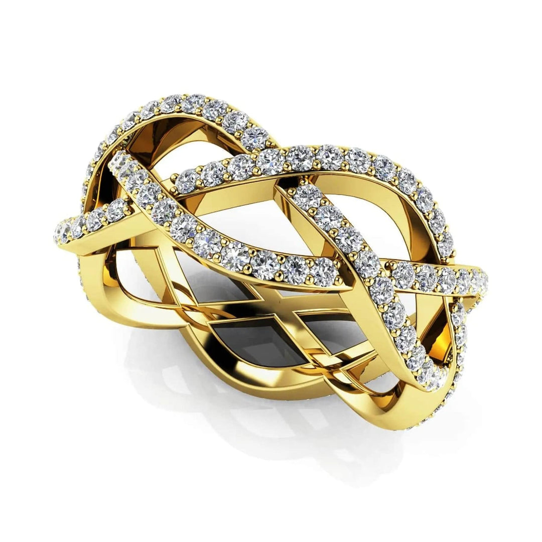 Stylish Woven Lab Diamond Eternity Ring 1.06 ctw - PUREFINEJEWELRY