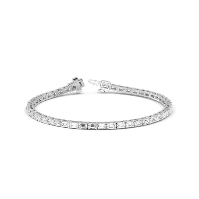 Tennis Bracelet Emerald Shape Lab Diamond 5.18 ct. - PUREFINEJEWELRY