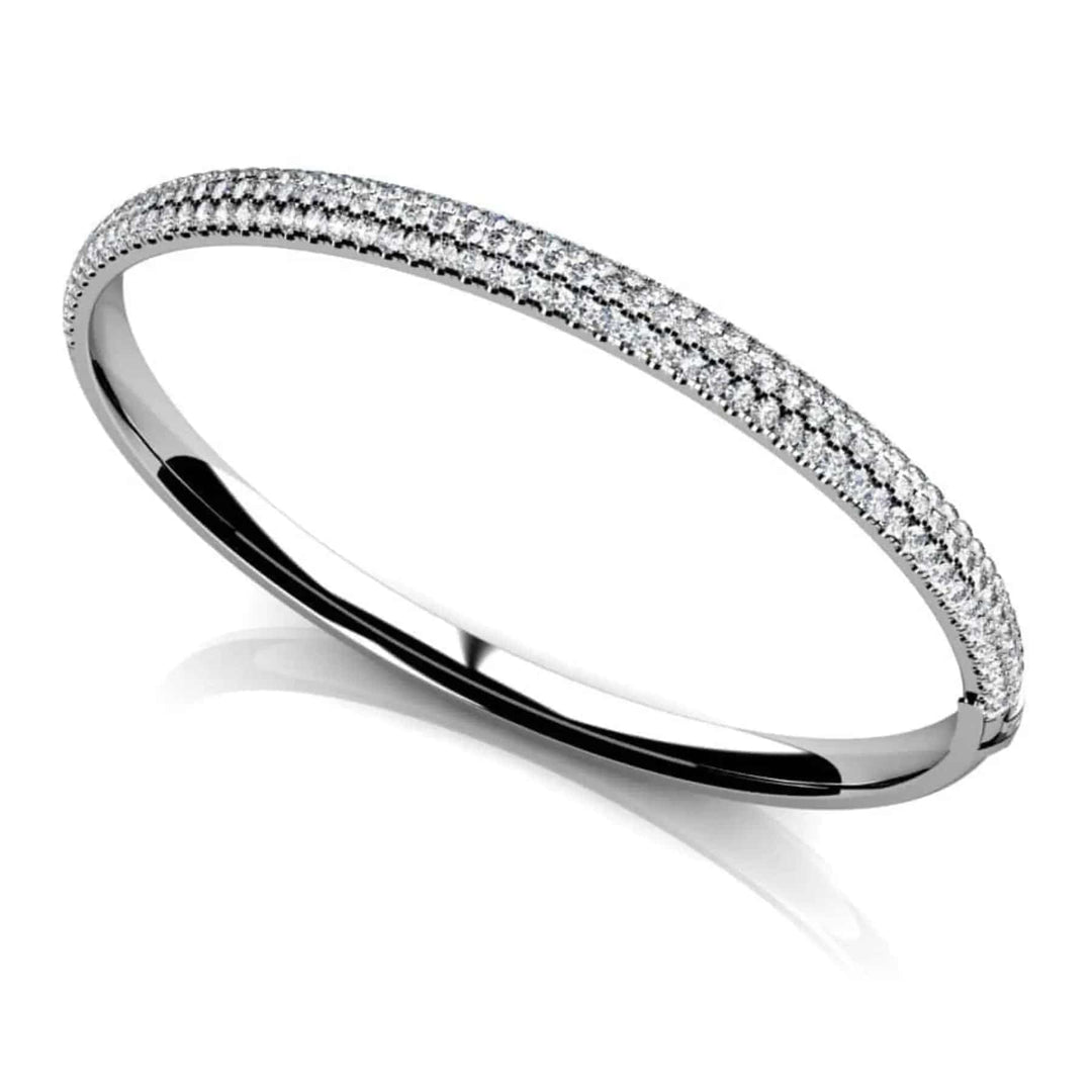 Three Row Pave Lab Diamond Bangle 2.30 ctw - PUREFINEJEWELRY