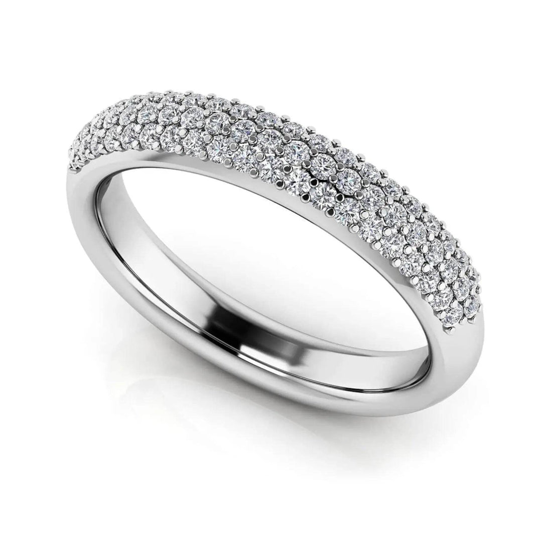 Triple Row Lab Diamond Pave Ring 1.04 ctw - PUREFINEJEWELRY