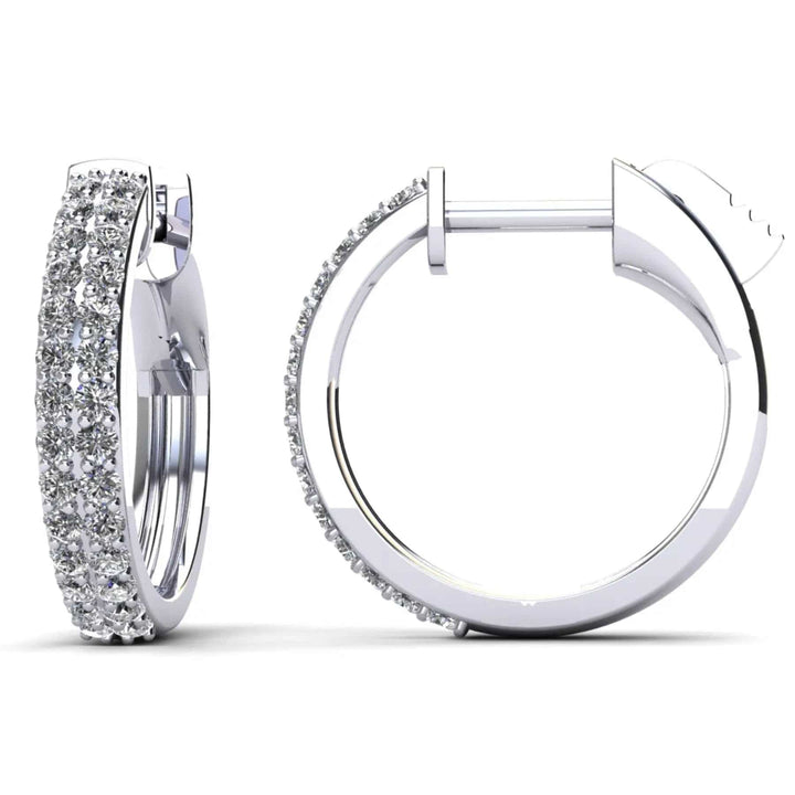 Two Rows Lab Diamonds Hoop Earrings 0.45 ctw - PUREFINEJEWELRY