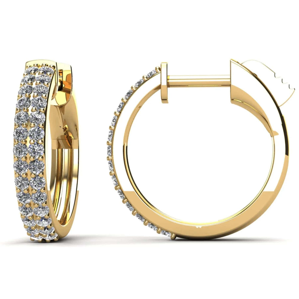 Two Rows Lab Diamonds Hoop Earrings 0.45 ctw - PUREFINEJEWELRY