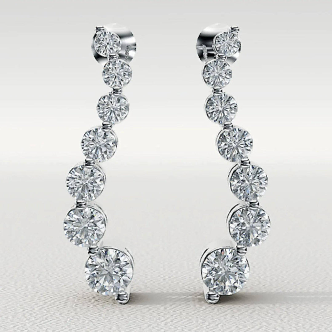 Wavy Link Earrings Lab Grown Diamonds 1.00 ctw - PUREFINEJEWELRY