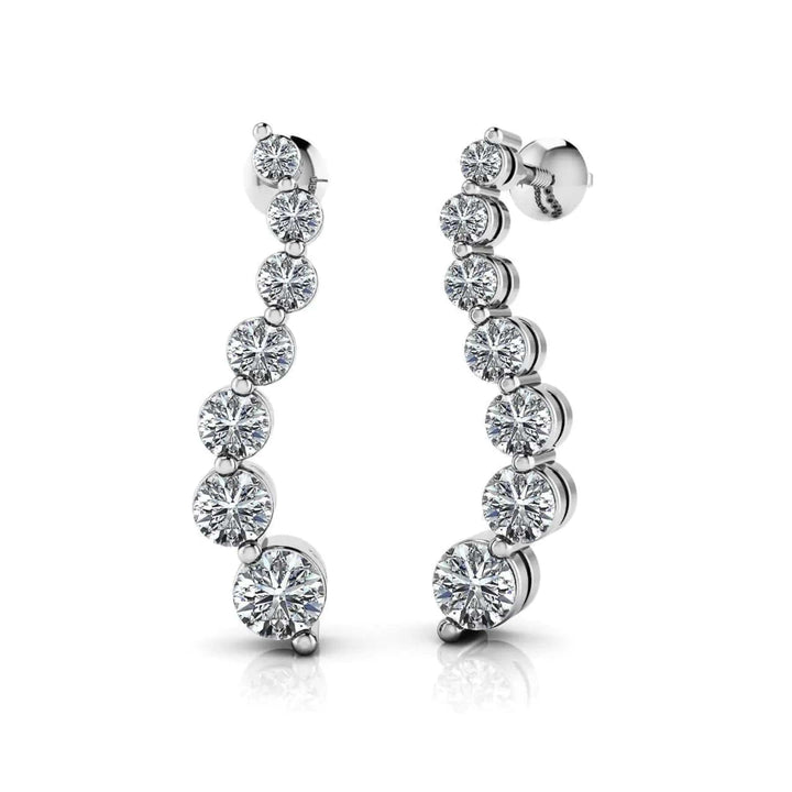 Wavy Link Earrings Lab Grown Diamonds 1.00 ctw - PUREFINEJEWELRY