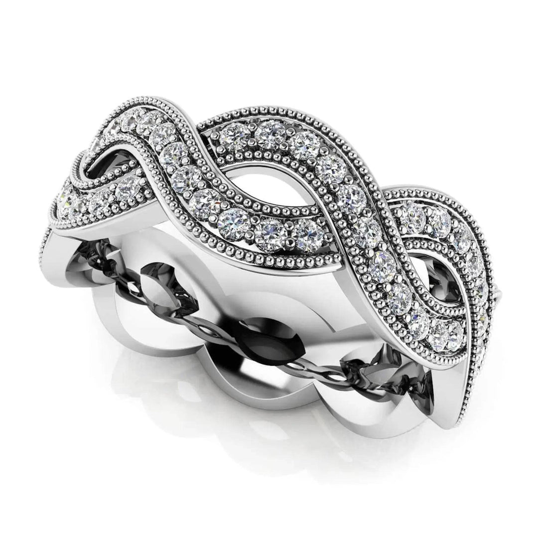 Woven Band Lab Grown Diamond Eternity Ring 0.70 ctw - PUREFINEJEWELRY